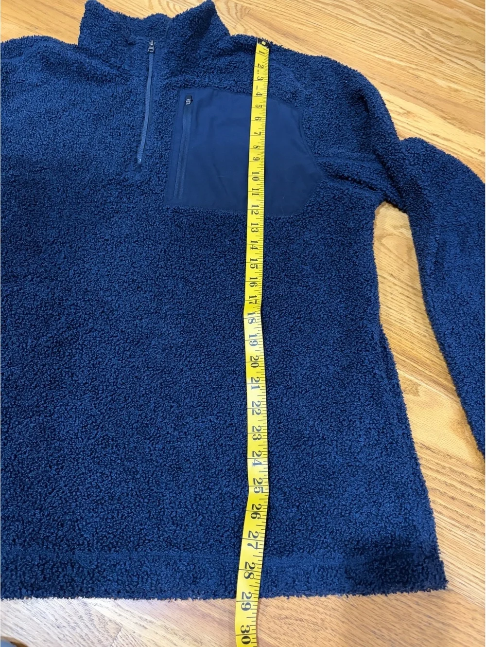 Two Men's Hi-Tech 1/4 zip fleece pullover grey navy blue XL sherpa chest pocket